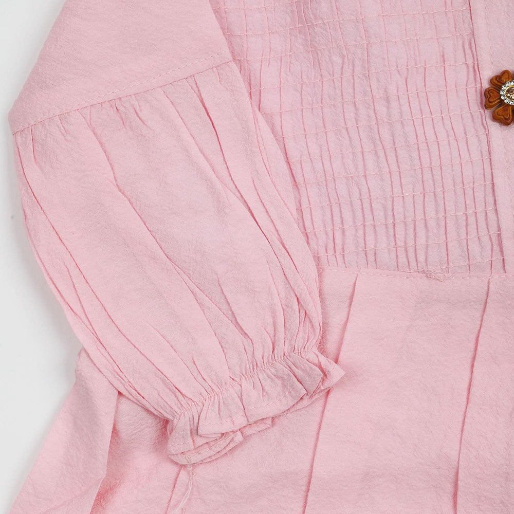 Girls Full Sleeves Woven Top - Light Pink, Girls Tops, Chase Value, Chase Value