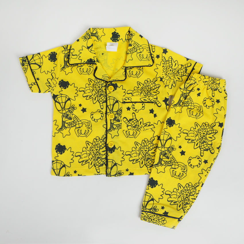 Newborn Boys Half Sleeves Night Suit - Yellow, Newborn Boys Sets & Suits, Chase Value, Chase Value