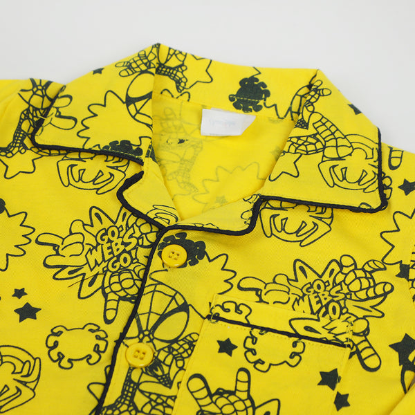 Newborn Boys Half Sleeves Night Suit - Yellow