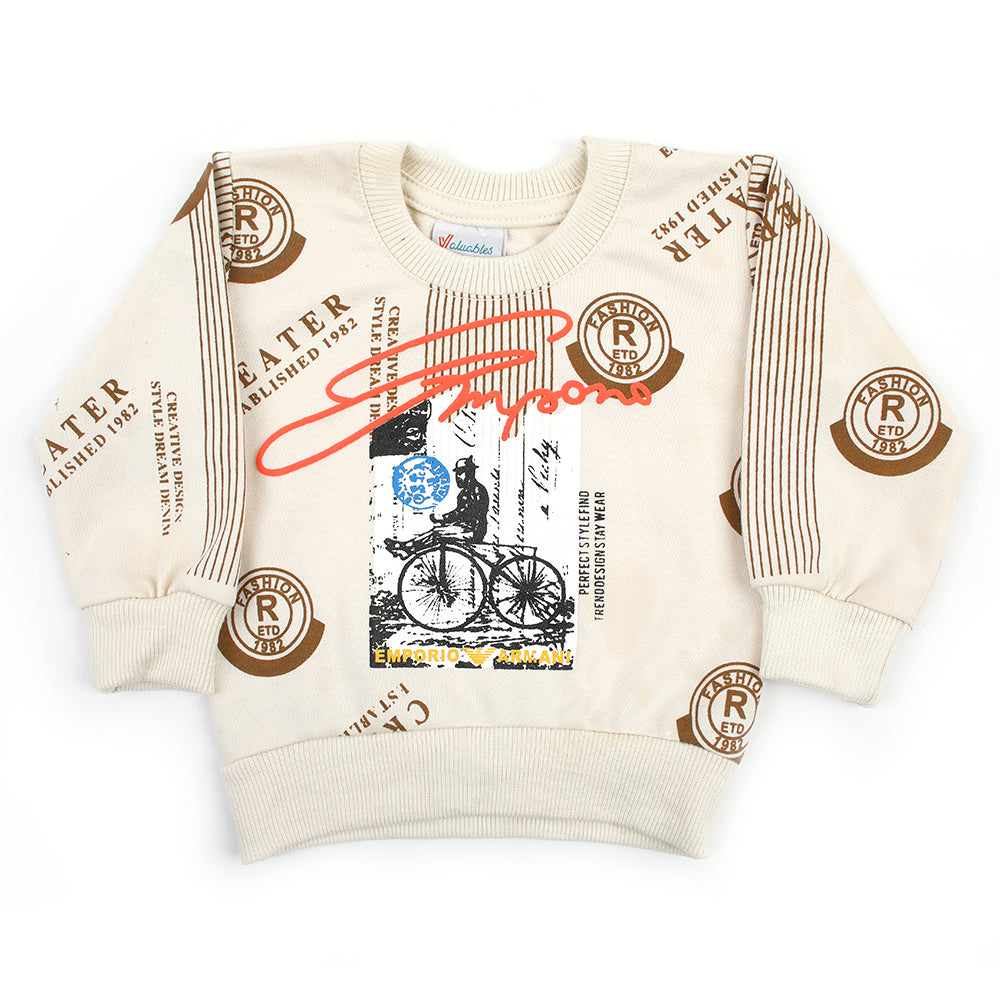 Newborn Boys Full Sleeves T-shirt - Fawn, Newborn Boys Shirts & T-Shirts, Chase Value, Chase Value