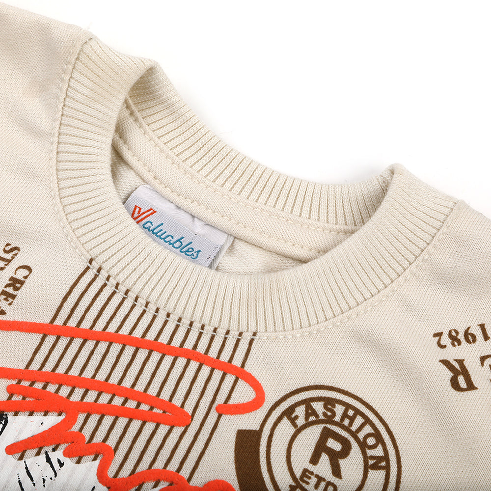 Newborn Boys Full Sleeves T-shirt - Fawn, Newborn Boys Shirts & T-Shirts, Chase Value, Chase Value