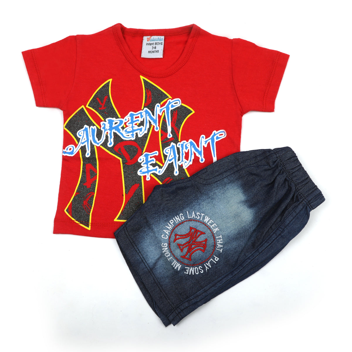 Newborn Boys Half Sleeves Suit - Red, Newborn Boys Sets & Suits, Chase Value, Chase Value