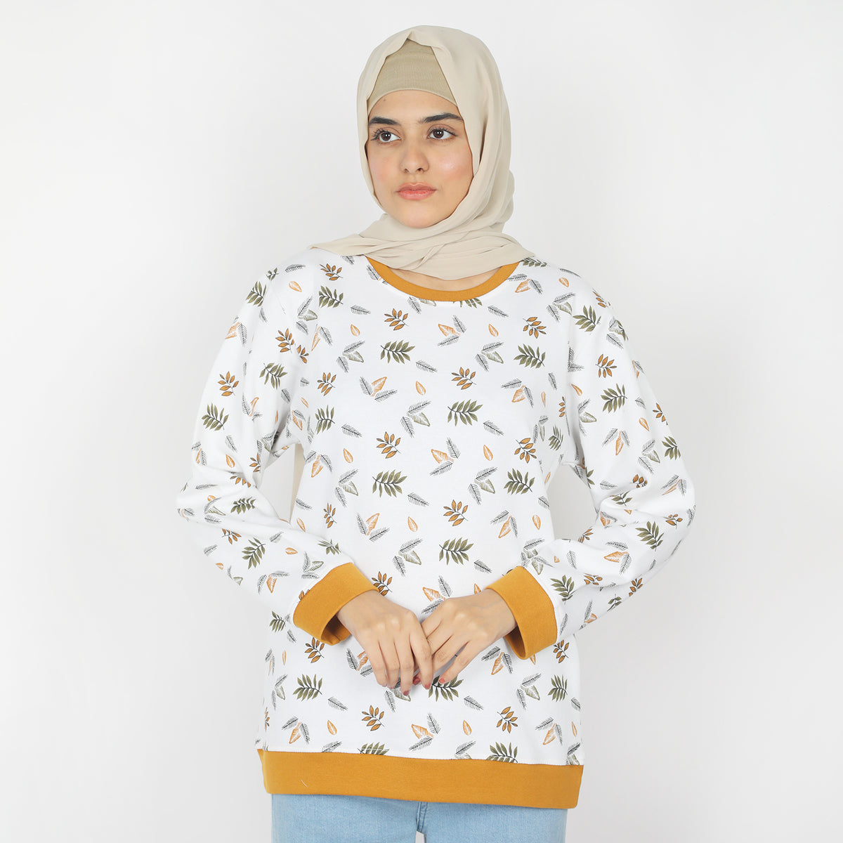 Women's Full Sleeves Sweat Shirt - Mustard, Women Sweatshirts & Hoodies, Chase Value, Chase Value