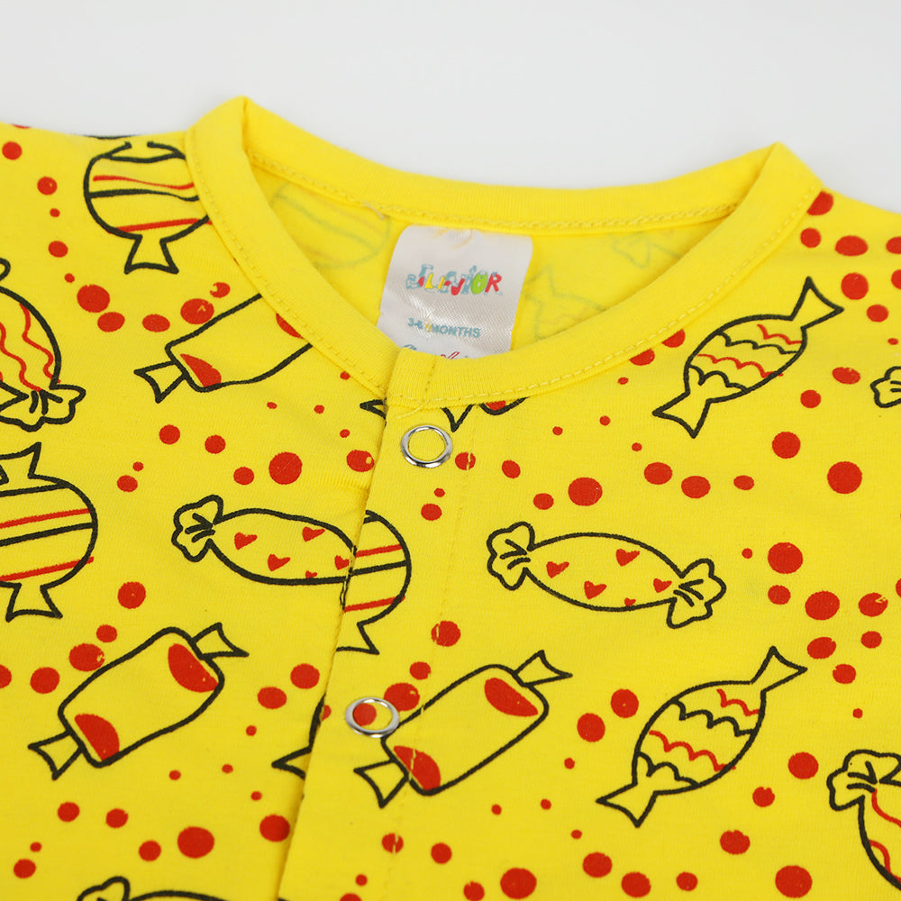 Newborn Girls Romper 1Pcs - Yellow, Newborn Girls Rompers, Chase Value, Chase Value