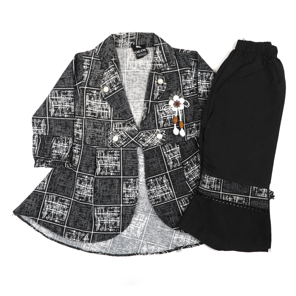 Girl Full Sleeve Co-Ord Set - Black, Girls Suits, Chase Value, Chase Value