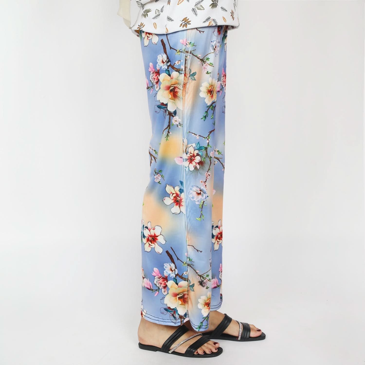 Women's Printed Trouser - Blue, Women Pants & Tights, Chase Value, Chase Value