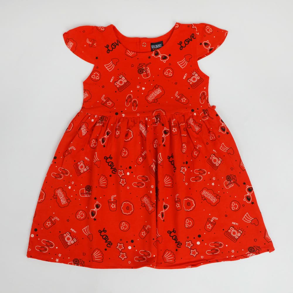 Girls Frock - Orange, Girls Frocks, Chase Value, Chase Value