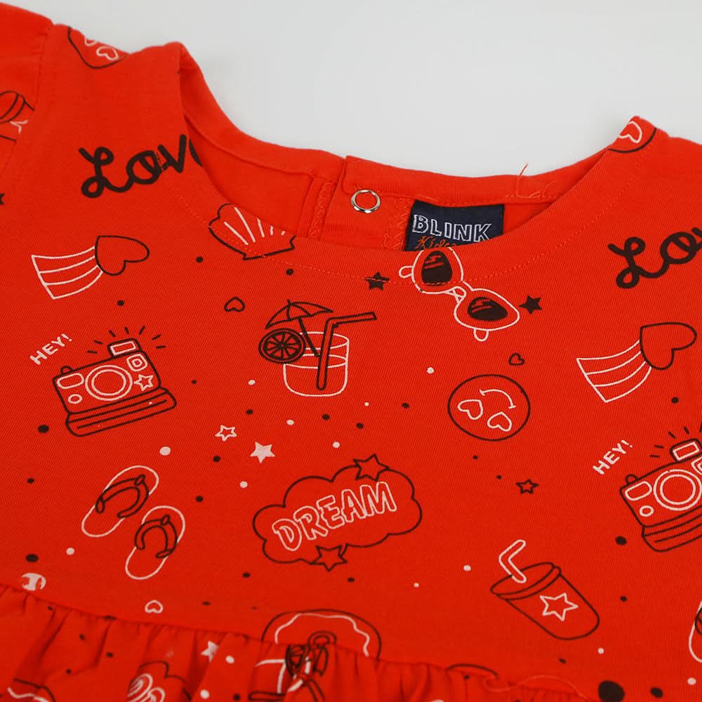 Girls Frock - Orange, Girls Frocks, Chase Value, Chase Value