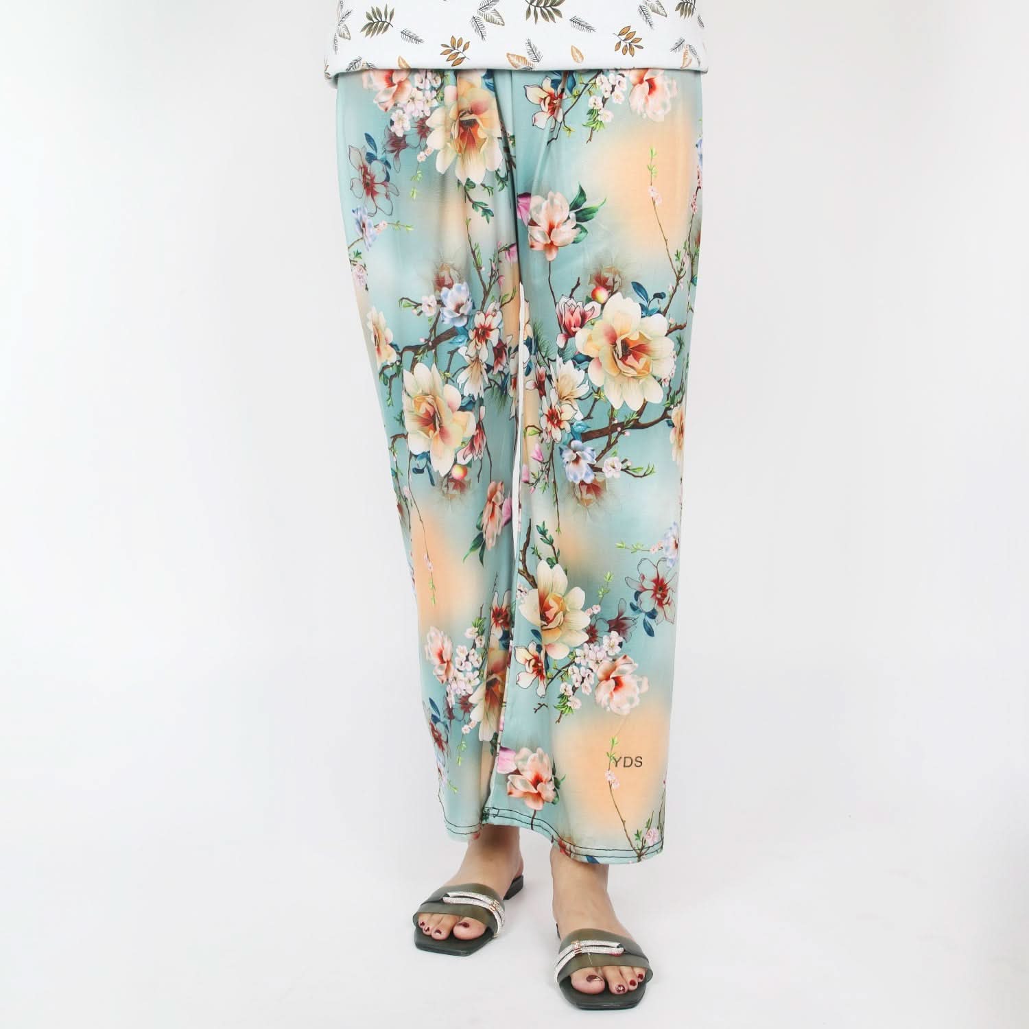 Women's Printed Trouser - Cyan, Women Pants & Tights, Chase Value, Chase Value