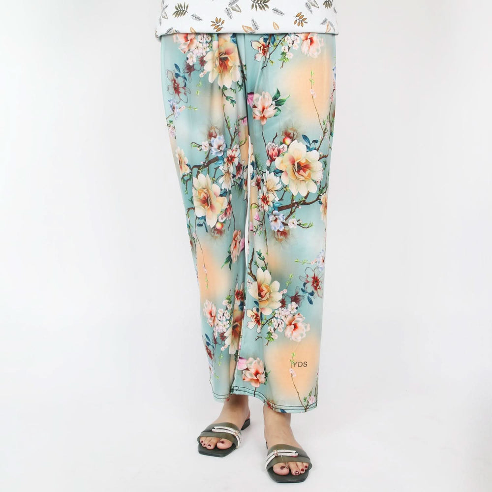 Women's Printed Trouser - Cyan, Women Pants & Tights, Chase Value, Chase Value