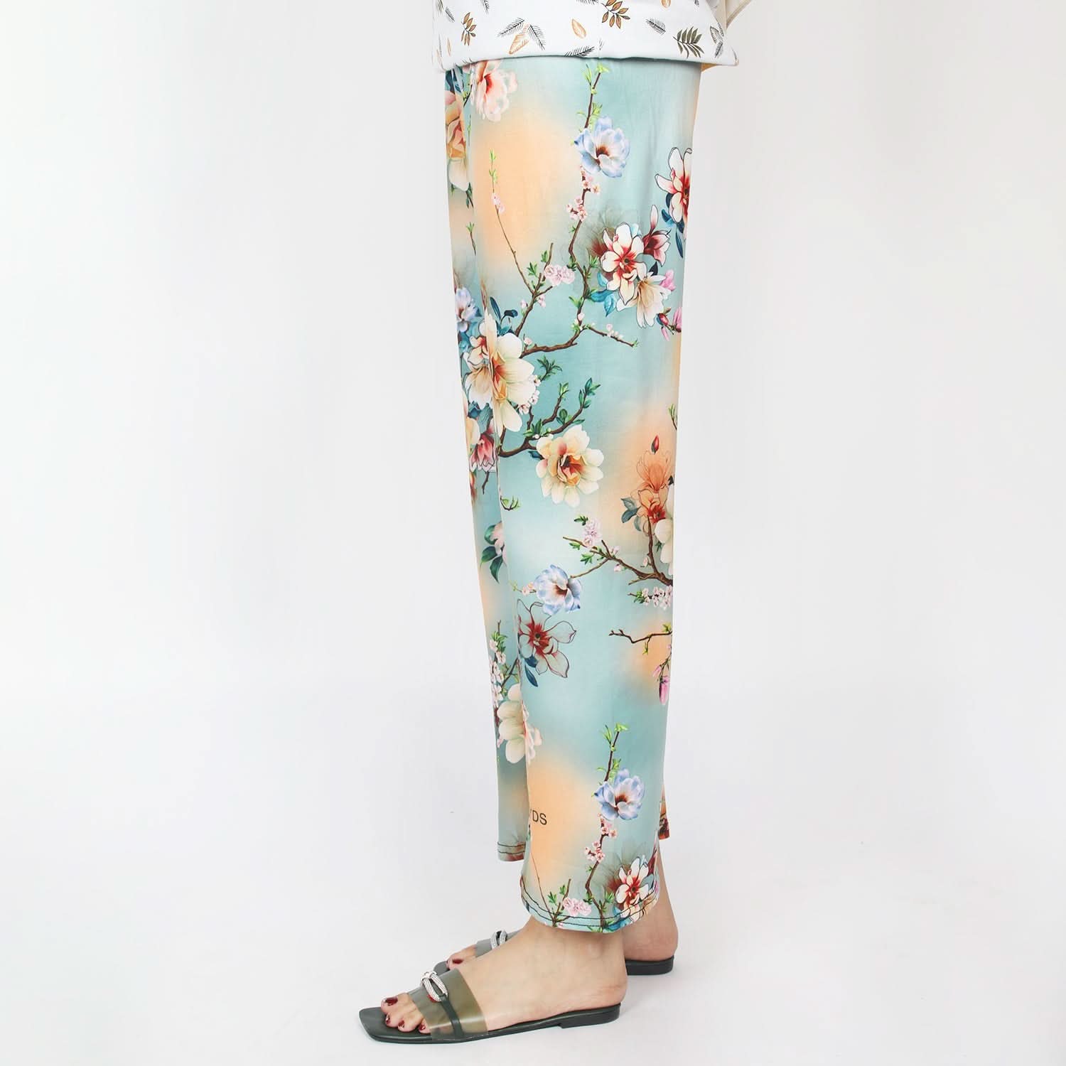Women's Printed Trouser - Cyan, Women Pants & Tights, Chase Value, Chase Value