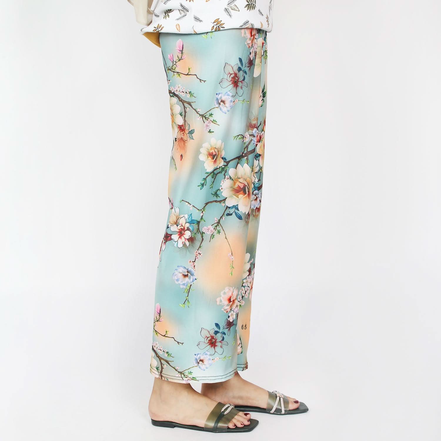 Women's Printed Trouser - Cyan, Women Pants & Tights, Chase Value, Chase Value