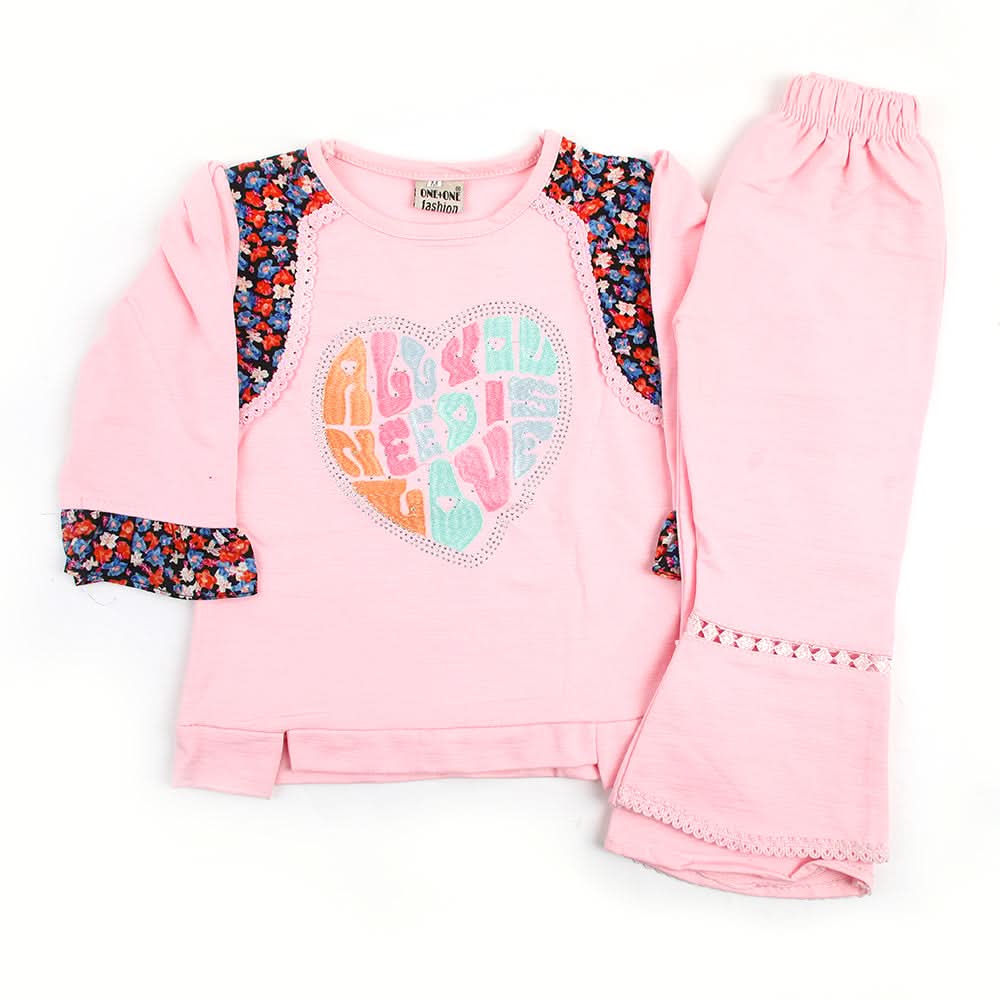 Girl Full Sleeves Tight Suit - Pink, Girls Suits, Chase Value, Chase Value