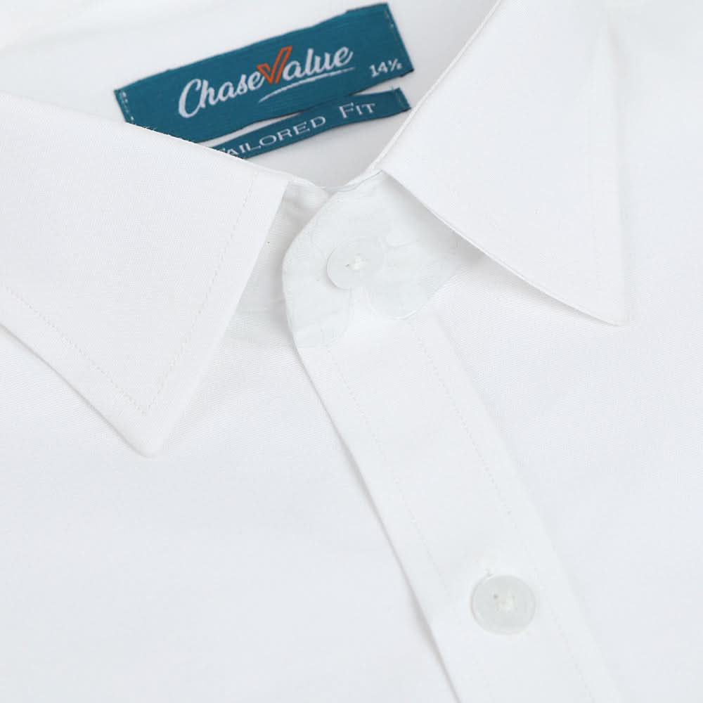 Mens Formal Plain Shirt - White, Men's Shirts, Chase Value, Chase Value