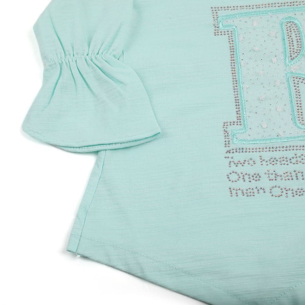 Girls Full Sleeves Tight Suit - Cyan, Girls Suits, Chase Value, Chase Value