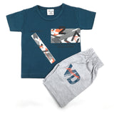 Newborn Boys Half Sleeves Suit - Steel Blue, Newborn Boys Sets & Suits, Chase Value, Chase Value