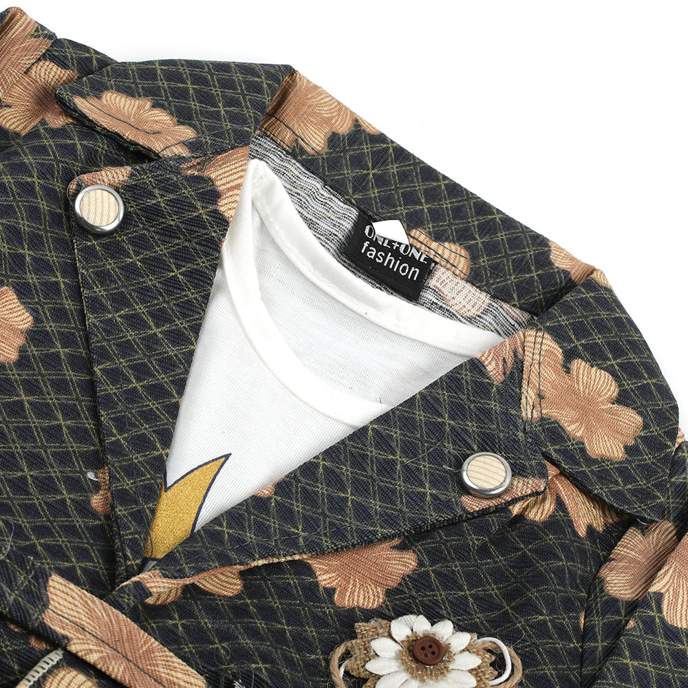 Girl Full Sleeve Co-Ord Set - Black & Brown, Girls Suits, Chase Value, Chase Value