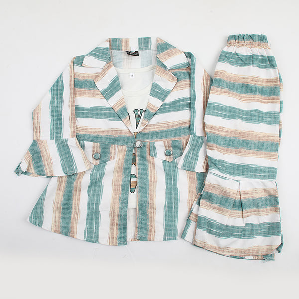 Girl Full Sleeve Co-Ord Set - Sea Green