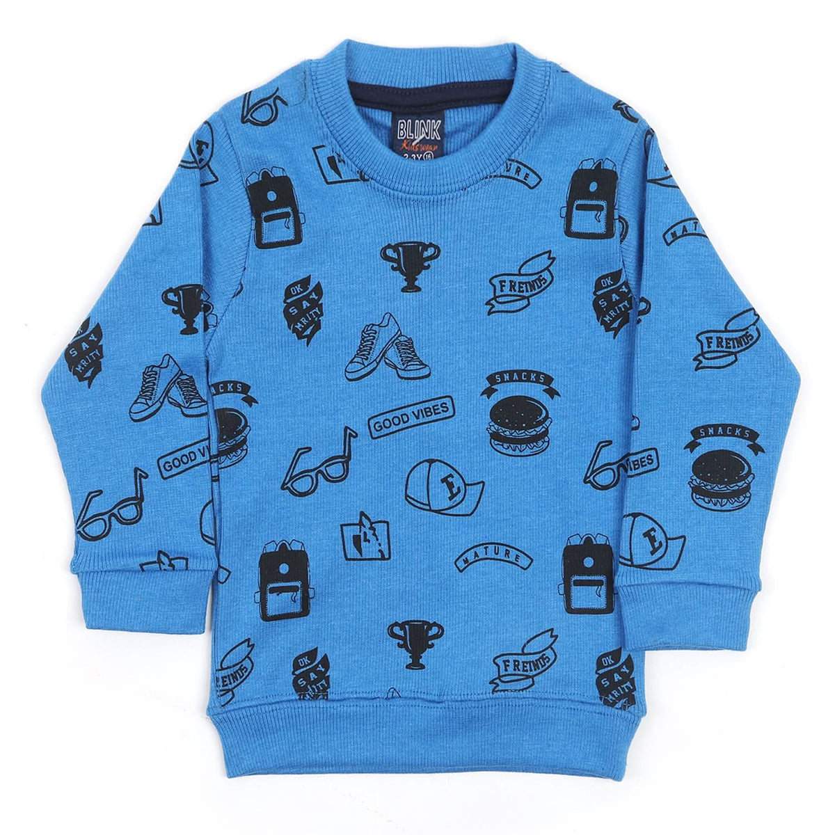 Boys Full Sleeves SweatShirt - Blue, Boys Hoodies & Sweat Shirts, Chase Value, Chase Value