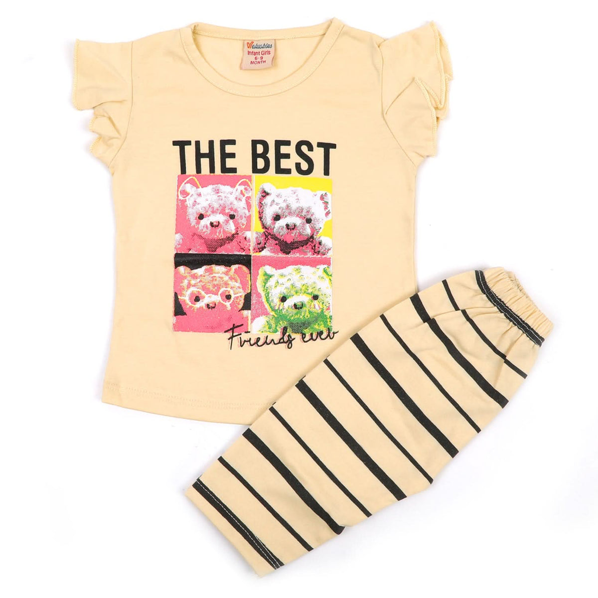 Newborn Girls Half Sleeves Suit - Fawn, Newborn Girls Sets & Suits, Chase Value, Chase Value
