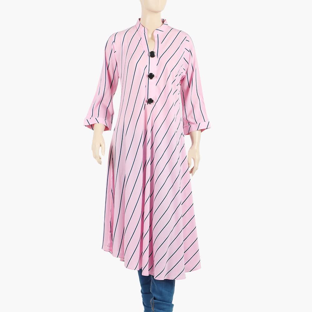 Women's Jalpari Printed Stitched Kurti - Pink, Women Ready Kurtis, Chase Value, Chase Value