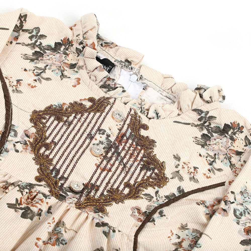 Girl Embroidered Shalwar Suit - Fawn, Girls Shalwar Kameez, Chase Value, Chase Value