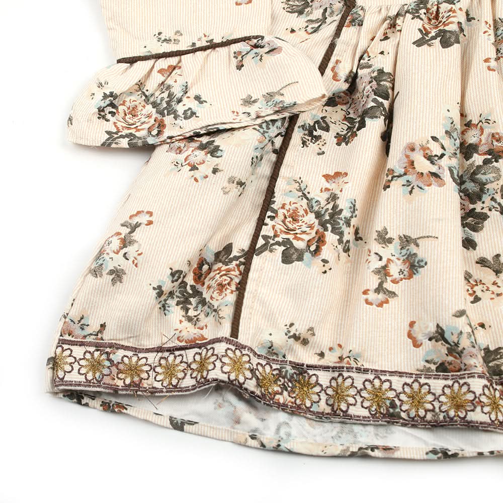 Girl Embroidered Shalwar Suit - Fawn, Girls Shalwar Kameez, Chase Value, Chase Value