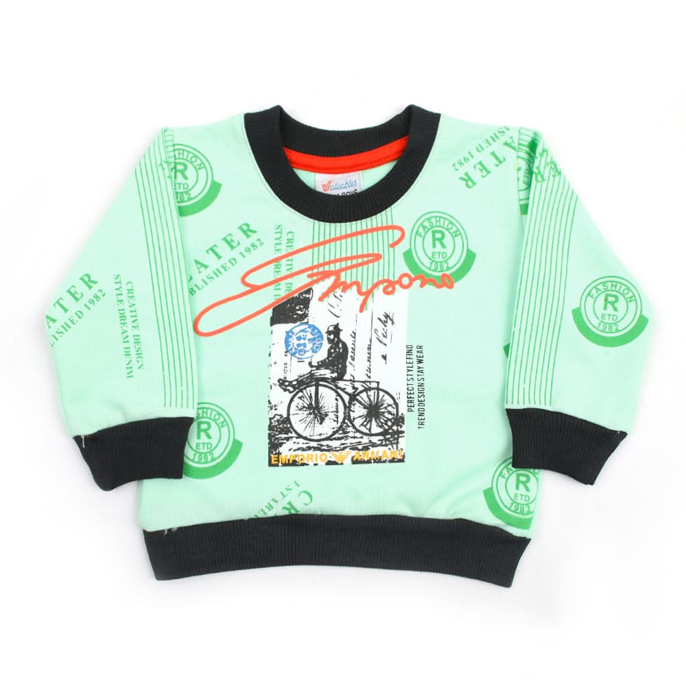 Newborn Boys Full Sleeves T-shirt - Cyan, Newborn Boys Shirts & T-Shirts, Chase Value, Chase Value