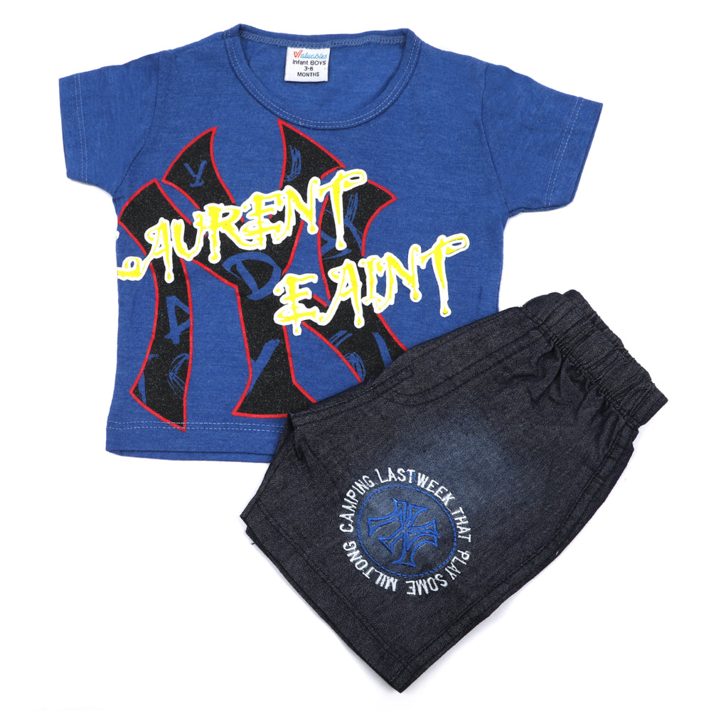 Newborn Boys Half Sleeves Suit - Blue, Newborn Boys Sets & Suits, Chase Value, Chase Value