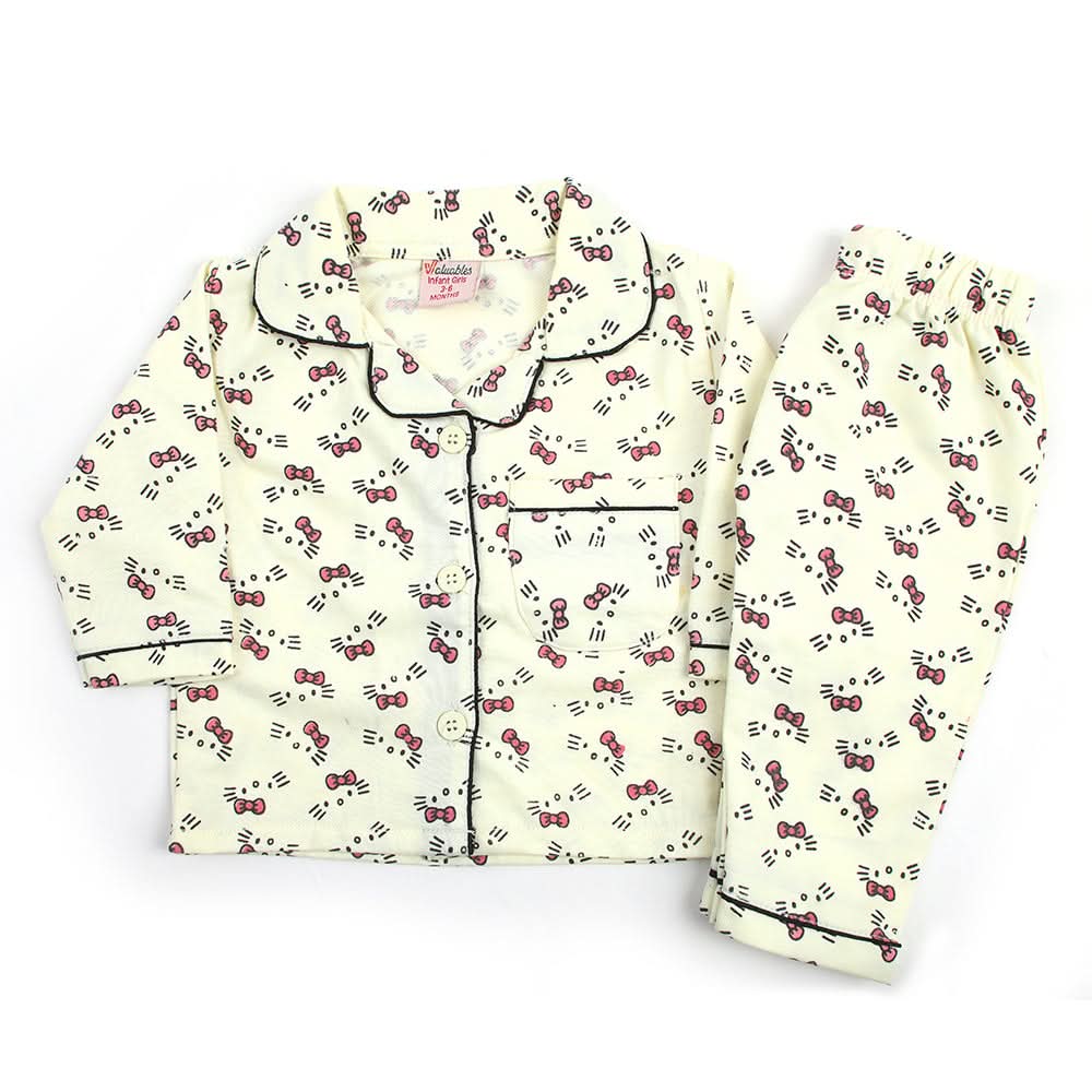 Newborn Girls Ful Sleeves Night Suit - Lemon, Newborn Girls Sets & Suits, Chase Value, Chase Value