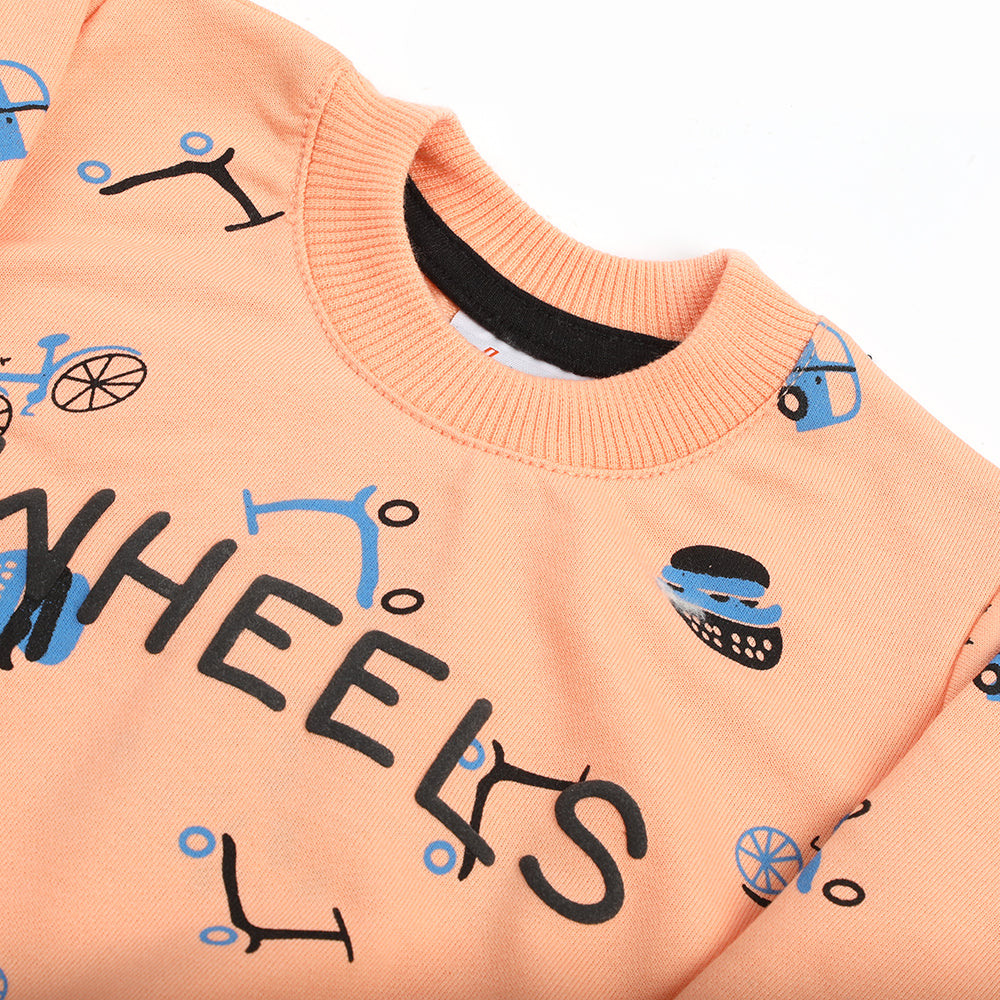 Newborn Boys Full Sleeves T-Shirt - Peach, Newborn Boys Shirts & T-Shirts, Chase Value, Chase Value