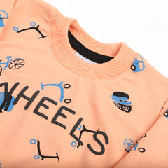 Newborn Boys Full Sleeves T-Shirt - Peach