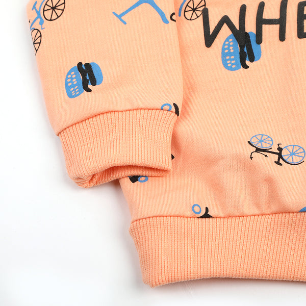 Newborn Boys Full Sleeves T-Shirt - Peach