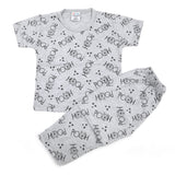 Newborn Boys Round Neck Half Sleeves Night Suit - Grey, Newborn Boys Sets & Suits, Chase Value, Chase Value