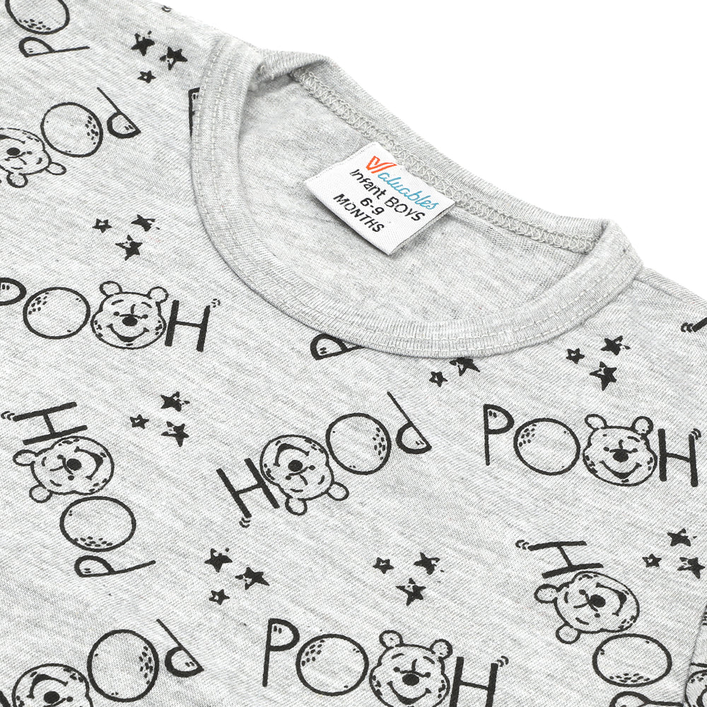 Newborn Boys Round Neck Half Sleeves Night Suit - Grey, Newborn Boys Sets & Suits, Chase Value, Chase Value