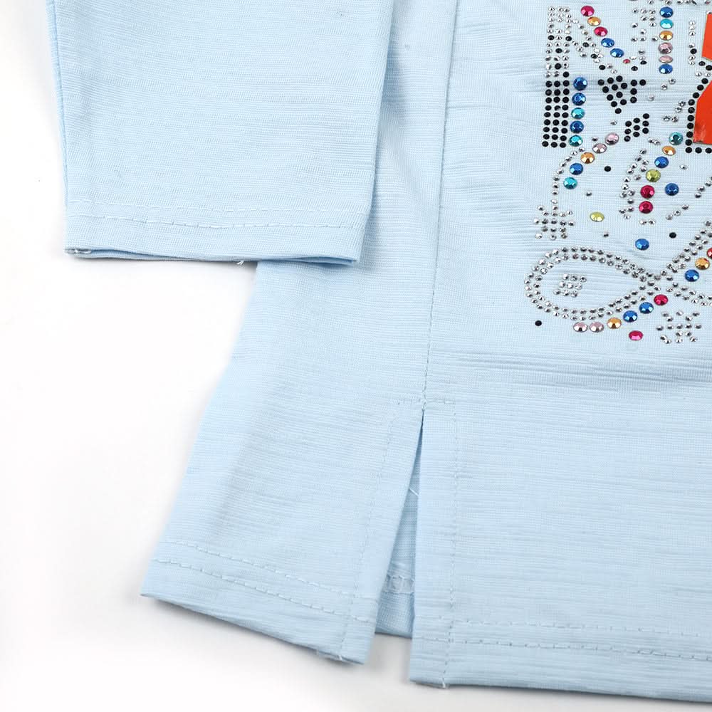 Girl Full Sleeves Tight Suit- Sky Blue, Girls Suits, Chase Value, Chase Value