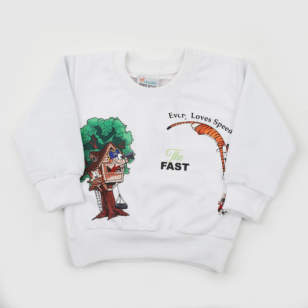 Newborn Boys Full Sleeves T-shirt - White, Newborn Boys Shirts & T-Shirts, Chase Value, Chase Value