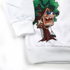 Newborn Boys Full Sleeves T-shirt - White