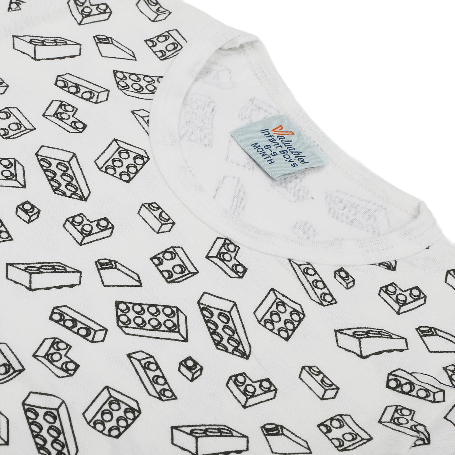 Newborn Boys Round Neck Half Sleeves Night Suit - White, Newborn Boys Sets & Suits, Chase Value, Chase Value