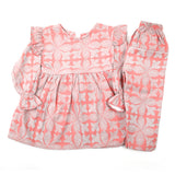 Girls Full Sleeves Flannel Suit - Peach, Girls Suits, Chase Value, Chase Value