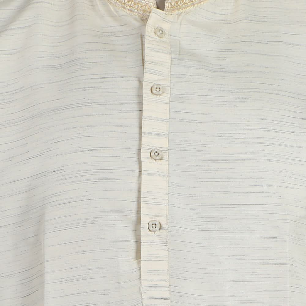 Men's Embroidered Kurta Shalwar Suit - Cream, Men's Shalwar Kameez, Chase Value, Chase Value