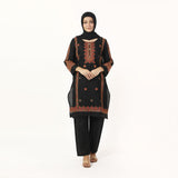 Women's Cotton Embroidered 2Pcs Suit - Black, Women Shalwar Suits, Chase Value, Chase Value