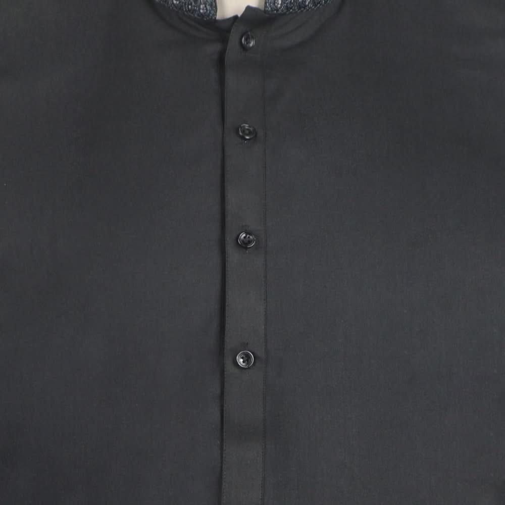 Men's Embroidered Stitched Shalwar Suit - Black, Men's Shalwar Kameez, Chase Value, Chase Value
