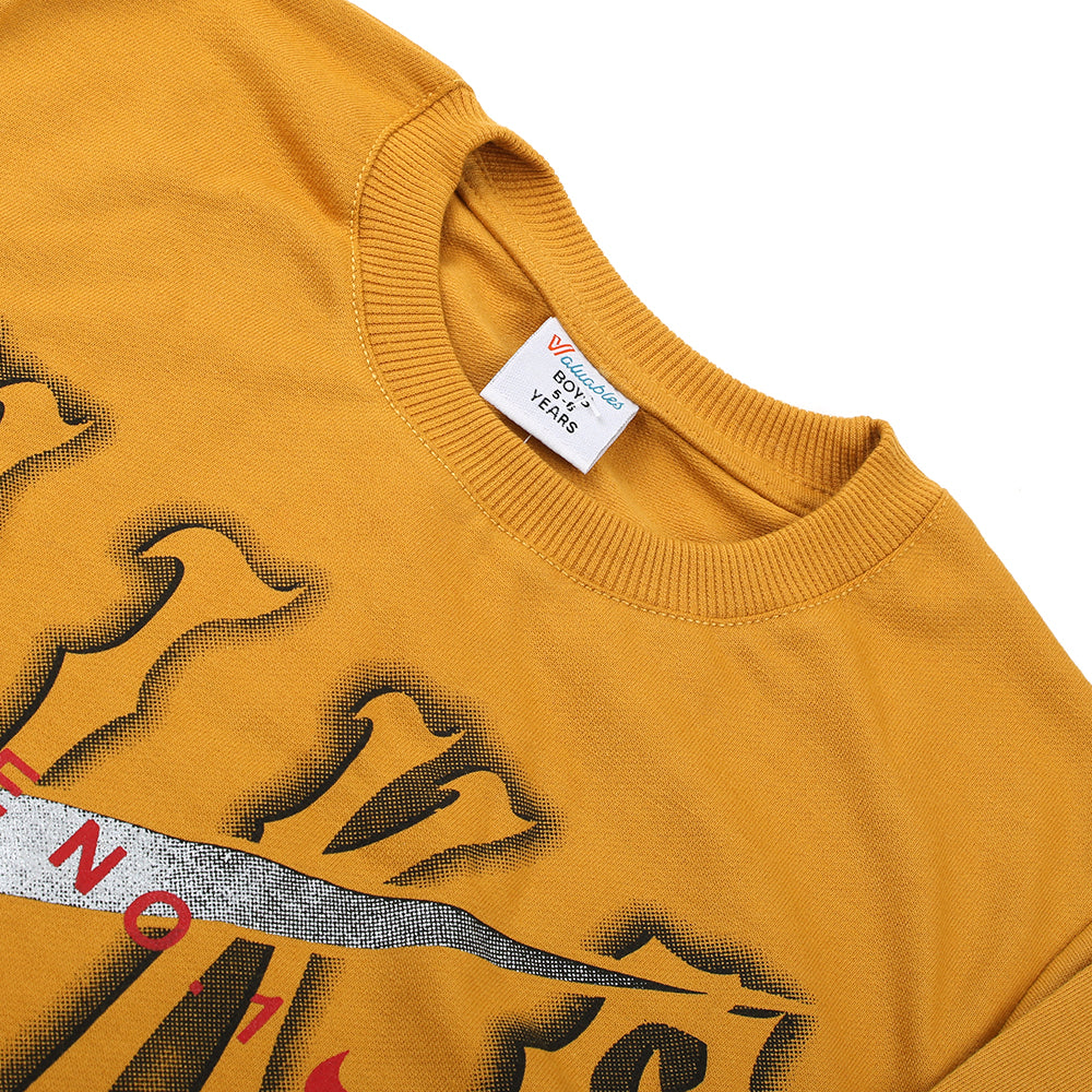 Boys Full Sleeves SweatShirt - Mustard, Boys Hoodies & Sweat Shirts, Chase Value, Chase Value
