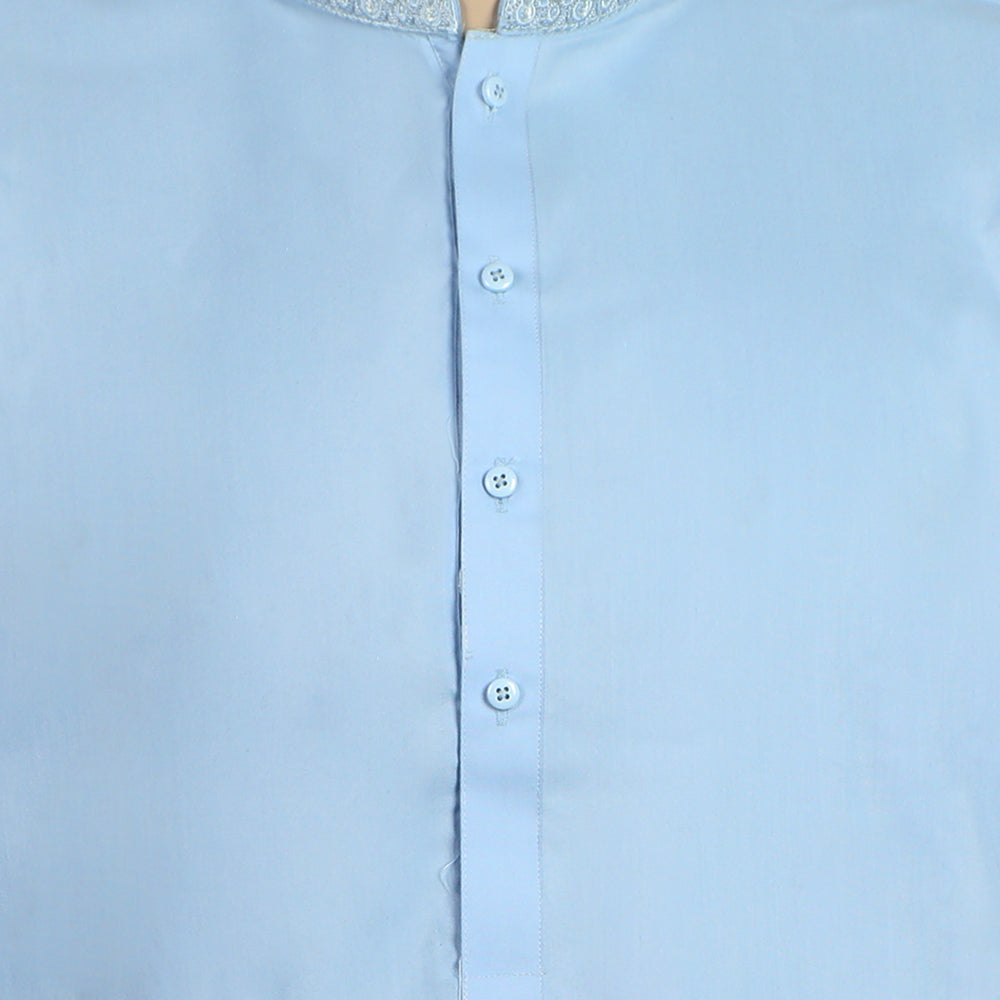 Men's Embroidered Stitched Shalwar Suit - Sky Blue, Men's Shalwar Kameez, Chase Value, Chase Value