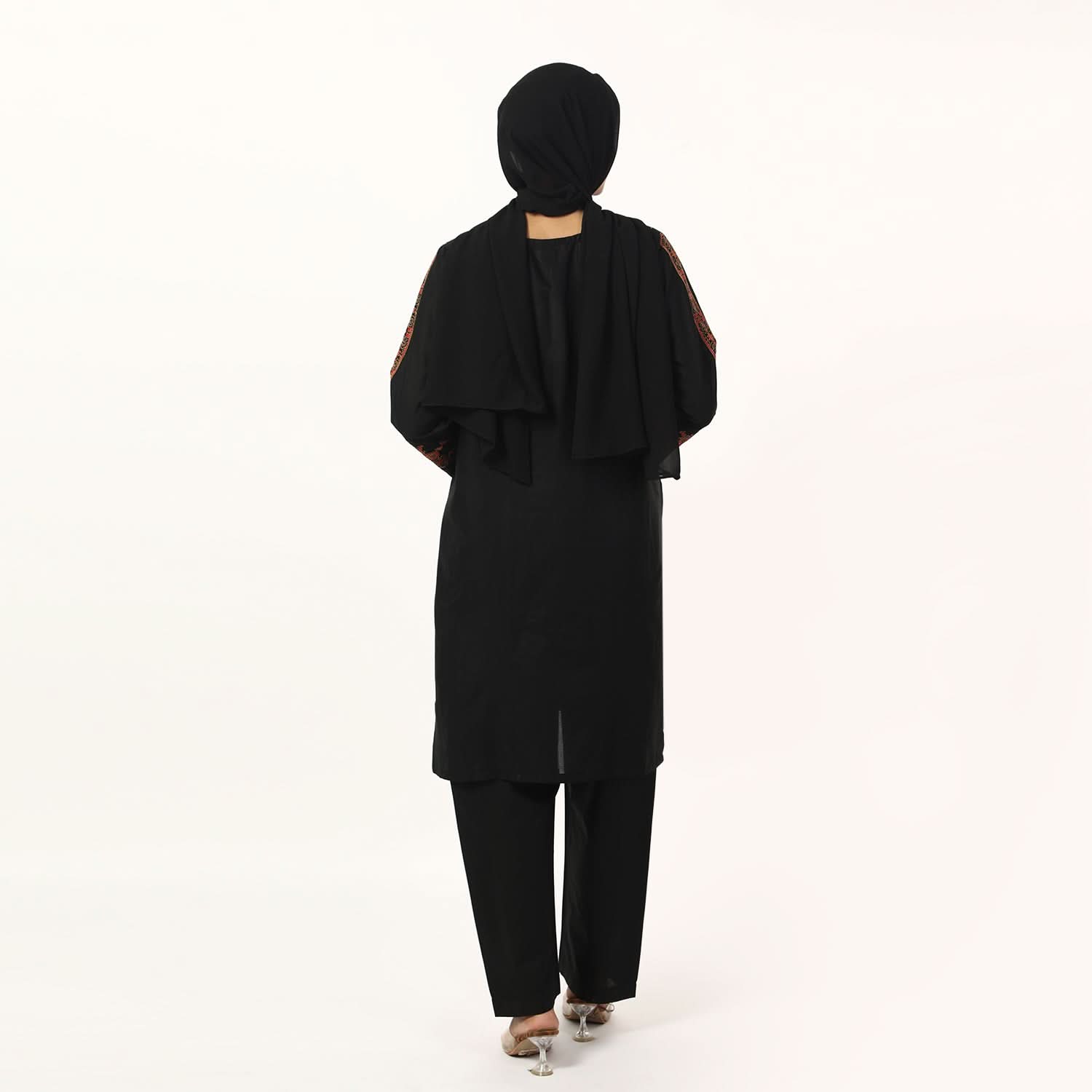 Women's Cotton Embroidered 2Pcs Suit - Black, Women Shalwar Suits, Chase Value, Chase Value