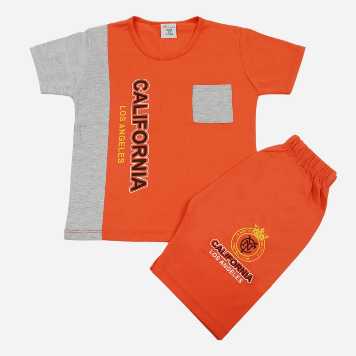Boys Half Sleeves Short Suit - Orange, Boys Sets & Suits, Chase Value, Chase Value