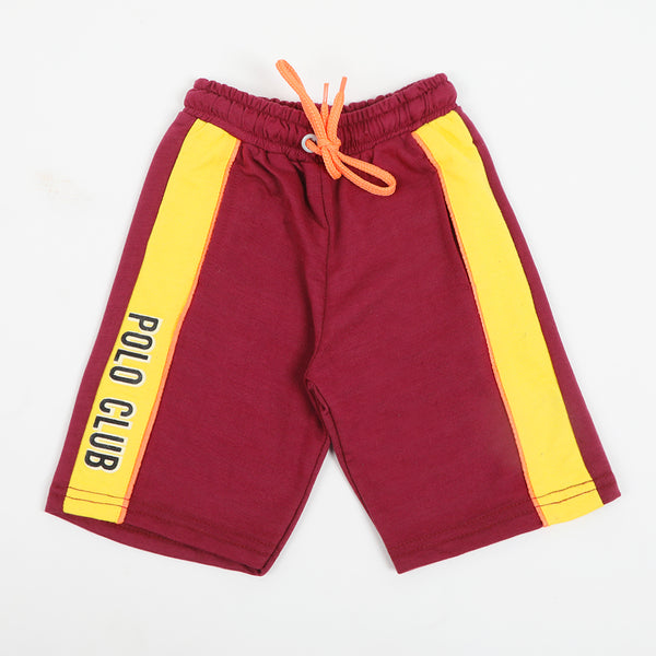 Boy Knitted Shorts - Maroon