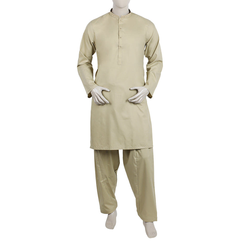 Men's Embroidered Stitched Shalwar Suit - Slate Grey, Men's Shalwar Kameez, Chase Value, Chase Value