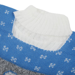 Newborn Girls Full Sleeves Sweater Suit - Royal Blue